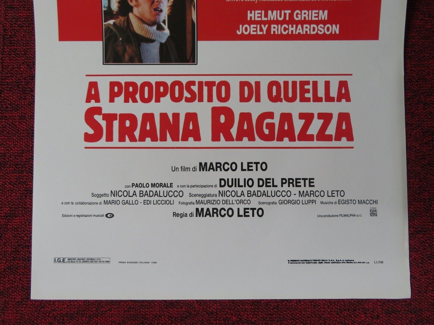 A PROPOSITO DI QUELLA STRANA RAGAZZA ITALIAN LOCANDINA (27.5"x13") POSTER 1989 - Rendezvous Cinema