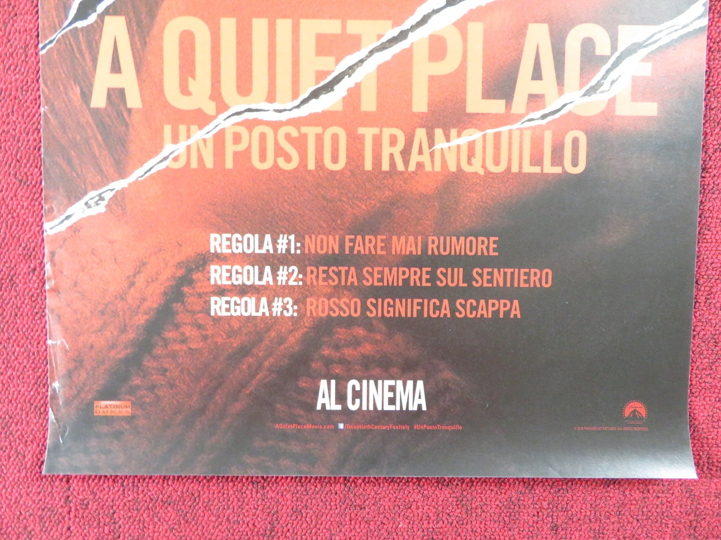 A QUIET PLACE ITALIAN LOCANDINA POSTER EMILY BLUNT JOHN KRASINSKI 2018 - Rendezvous Cinema