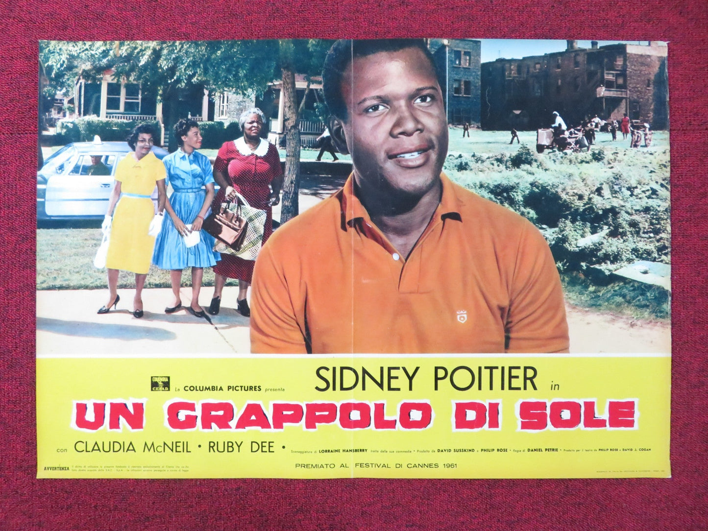 A RAISIN IN THE SUN - A ITALIAN FOTOBUSTA POSTER SIDNEY POITIER C. MCNEIL 1961 - Rendezvous Cinema