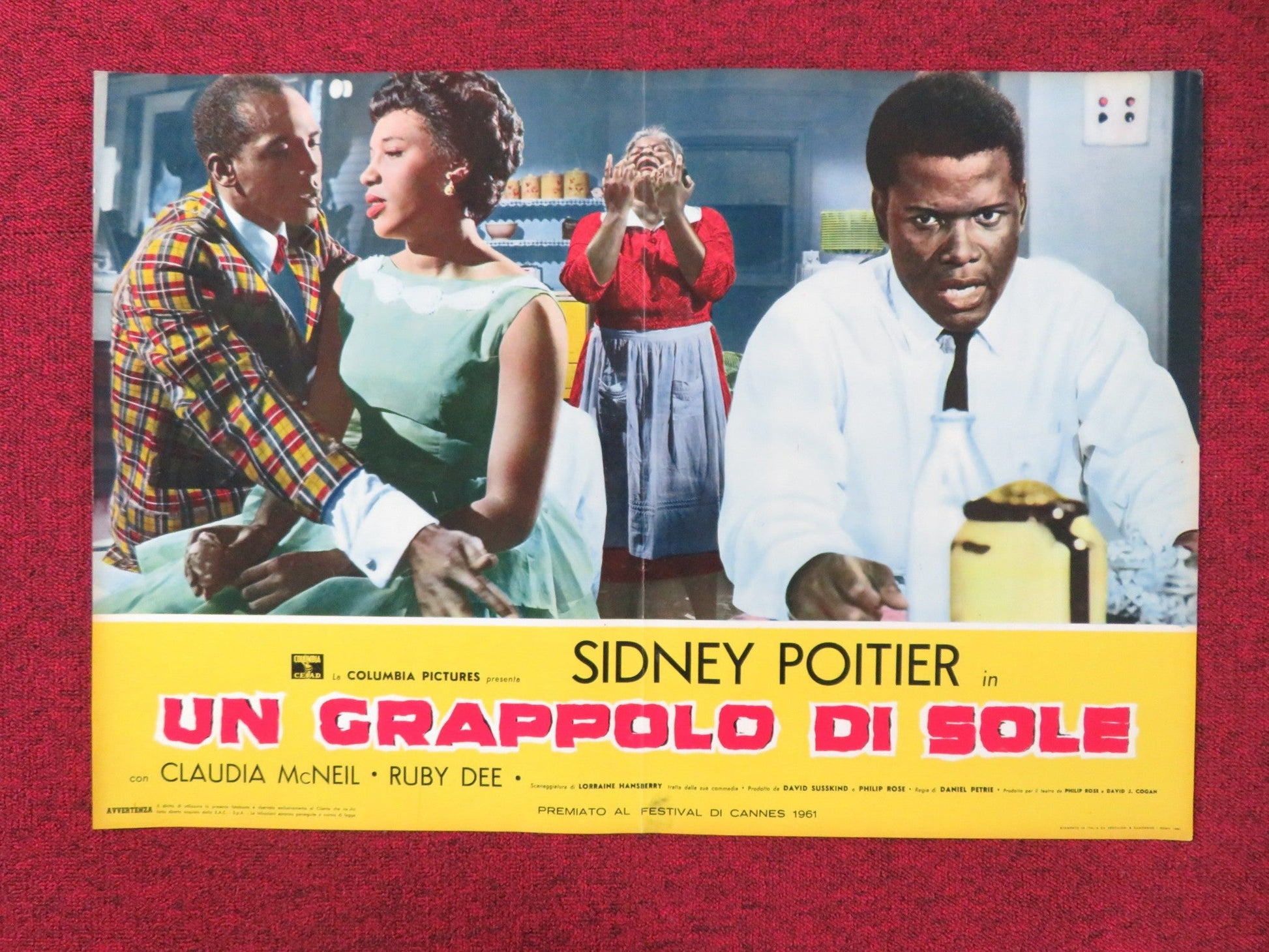 A RAISIN IN THE SUN - B ITALIAN FOTOBUSTA POSTER SIDNEY POITIER C. MCNEIL 1961 - Rendezvous Cinema