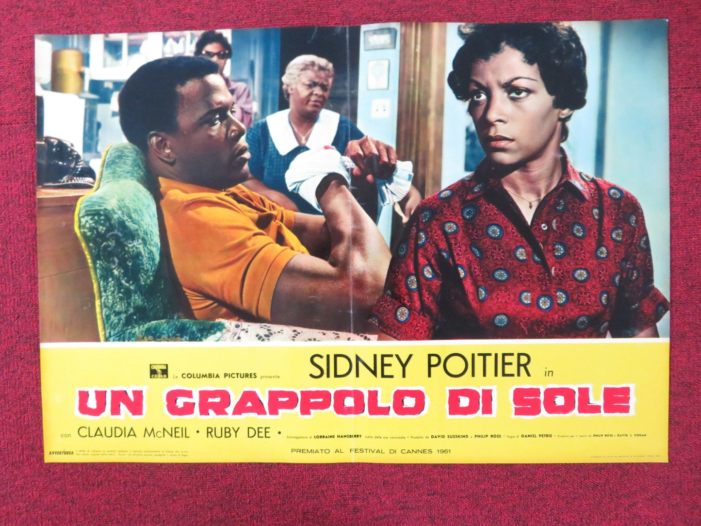 A RAISIN IN THE SUN - C ITALIAN FOTOBUSTA POSTER SIDNEY POITIER C. MCNEIL 1961 - Rendezvous Cinema