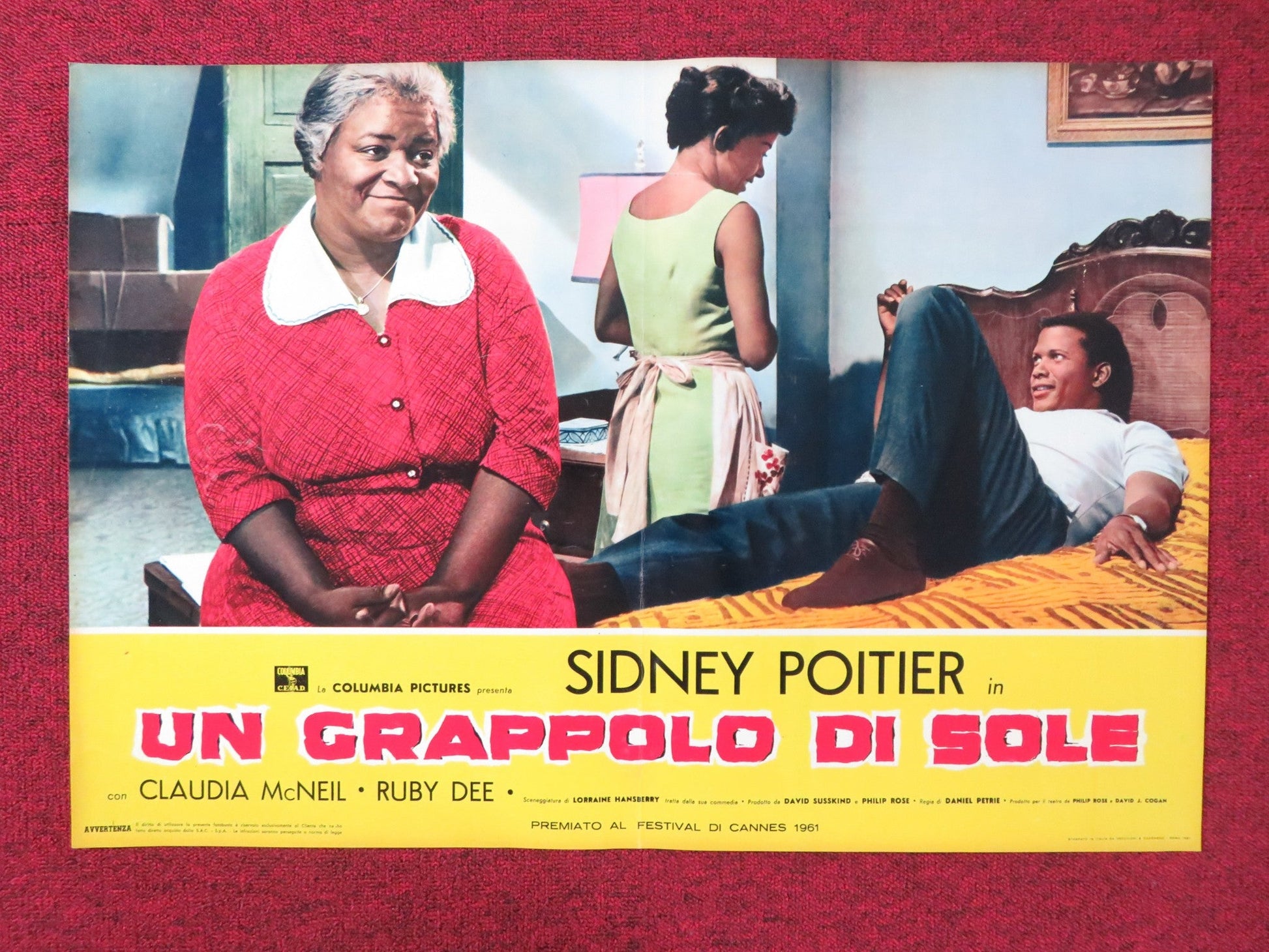 A RAISIN IN THE SUN - D ITALIAN FOTOBUSTA POSTER SIDNEY POITIER C. MCNEIL 1961 - Rendezvous Cinema