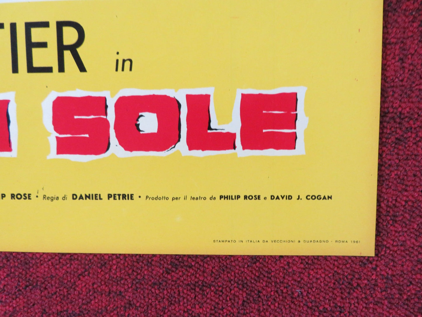 A RAISIN IN THE SUN - F ITALIAN FOTOBUSTA POSTER SIDNEY POITIER C. MCNEIL 1961 - Rendezvous Cinema