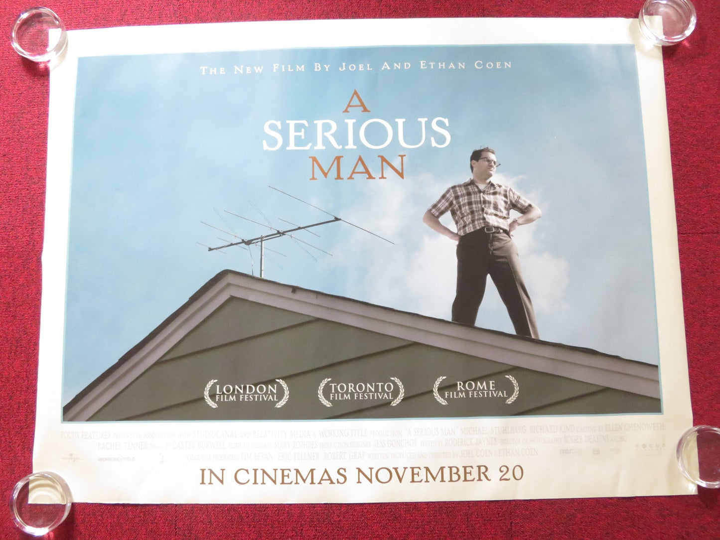 A SERIOUS MAN UK QUAD (30"x 40") ROLLED POSTER MICHAEL STUHLBARG R. KIND 2009 - Rendezvous Cinema