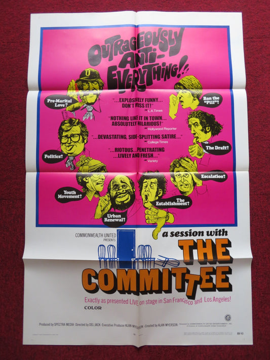 A SESSION WITH THE COMMITTEE FOLDED US ONE SHEET POSTER PETER BONERZ 1968 - Rendezvous Cinema