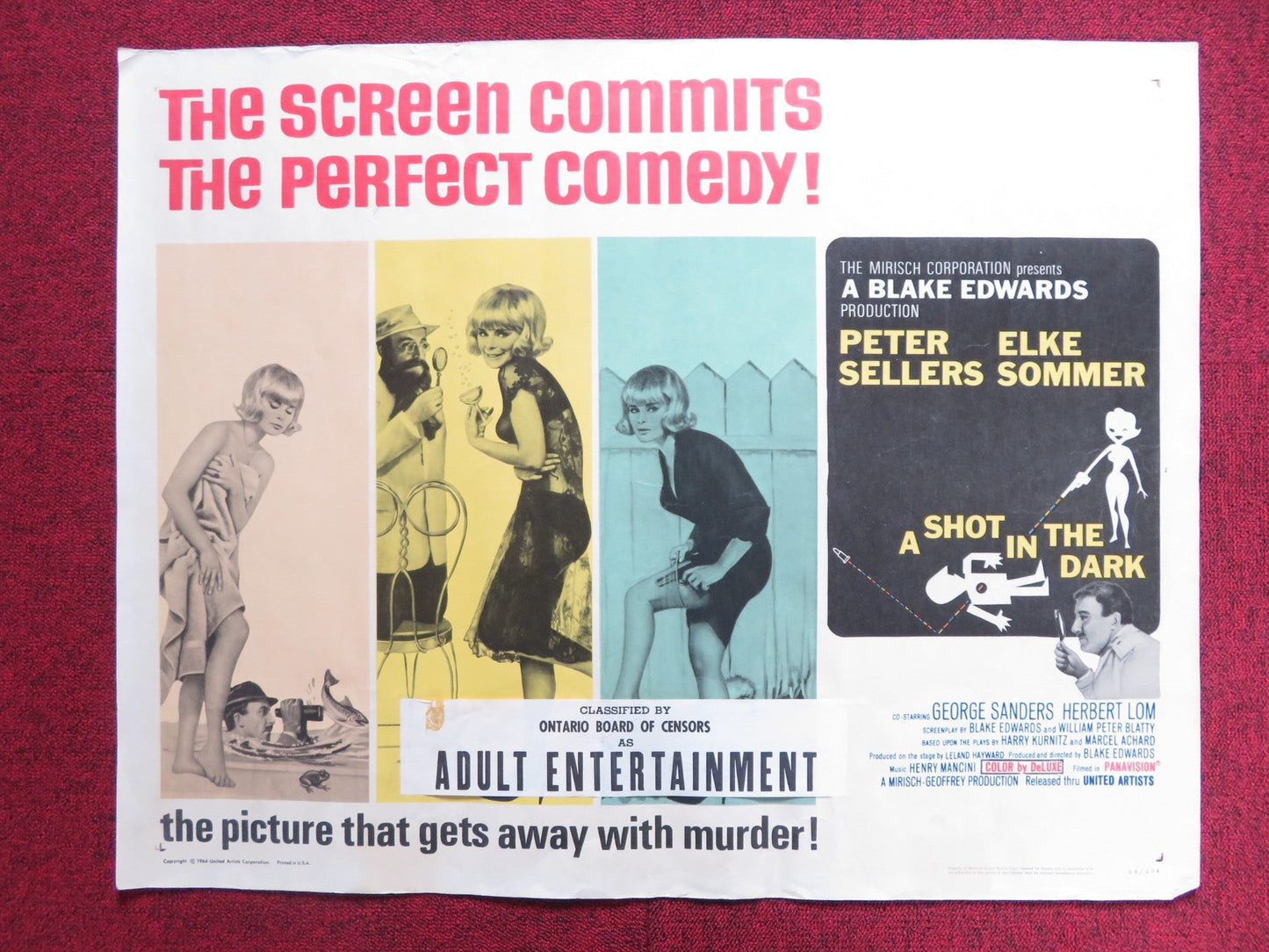 A SHOT IN THE DARK US HALF SHEET (22"x 28") POSTER PETER SELLERS SOMMER 1964 - Rendezvous Cinema