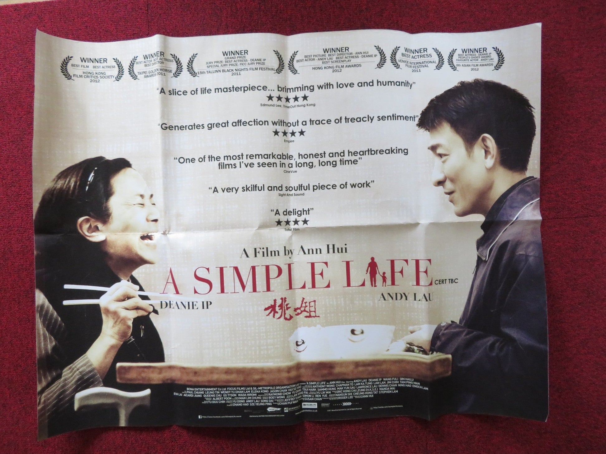 A SIMPLE LIFE UK QUAD POSTER FOLDED ANDY LAU DEANIE IP 2011 - Rendezvous Cinema