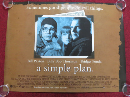 A SIMPLE PLAN UK QUAD (30"x 40") ROLLED POSTER BILL PAXTON B. B. THORNTON 1998 - Rendezvous Cinema