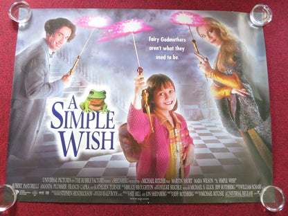 A SIMPLE WISH UK QUAD ROLLED POSTER MARA WILSON DEBORAH ODELL 1997 - Rendezvous Cinema