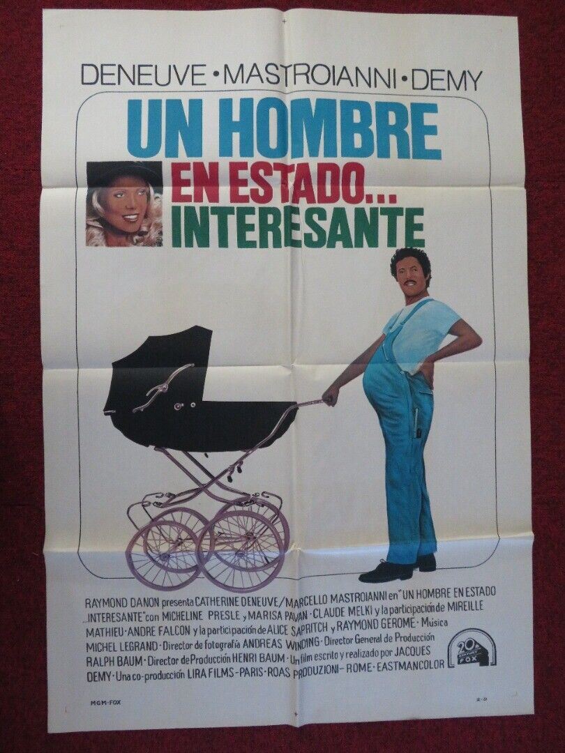 A SLIGHTLY PREGNANT MAN URUGUAY ONE SHEET POSTER CATHERINE DENEUVE 1973 - Rendezvous Cinema