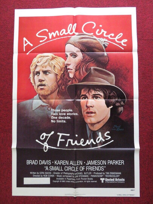 A SMALL CIRCLE OF FRIENDS FOLDED US ONE SHEET POSTER BRAD DAVIS KAREN ALLEN 1980 - Rendezvous Cinema