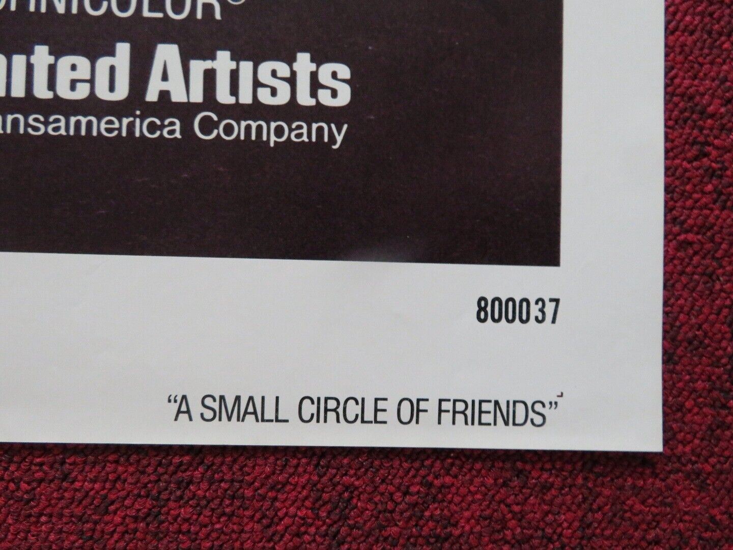 A SMALL CIRCLE OF FRIENDS FOLDED US ONE SHEET POSTER BRAD DAVIS KAREN ALLEN 1980 - Rendezvous Cinema