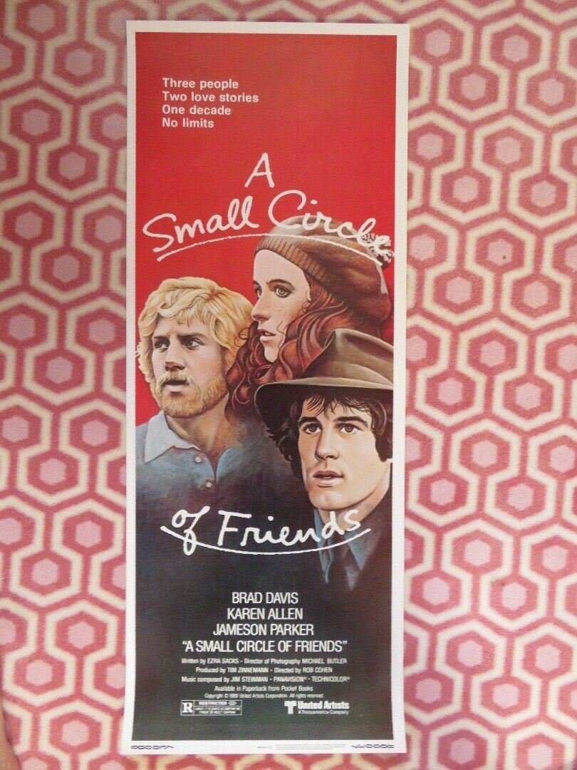 A SMALL CIRCLE OF FRIENDS US INSERT (14"x 36") POSTER BRAD DAVIS KAREN ALLEN '80 - Rendezvous Cinema