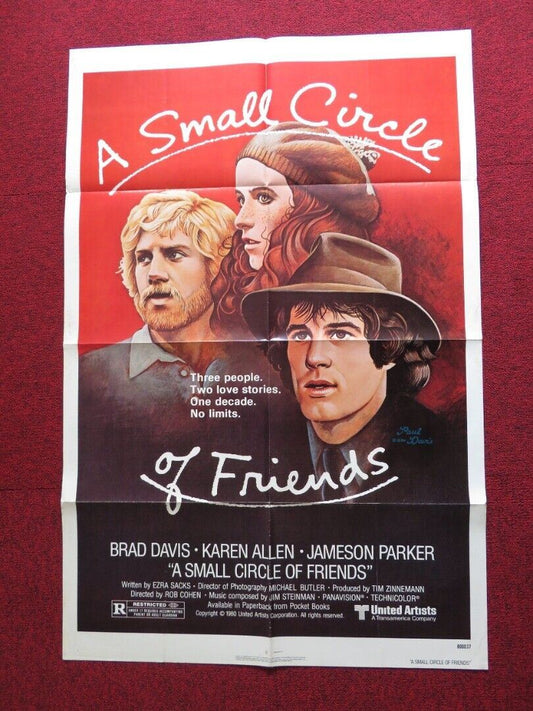 A SMALL CIRCLE OF FRIENDS US ONE SHEET POSTER BRAD DAVIS KAREN ALLEN 1980 - Rendezvous Cinema