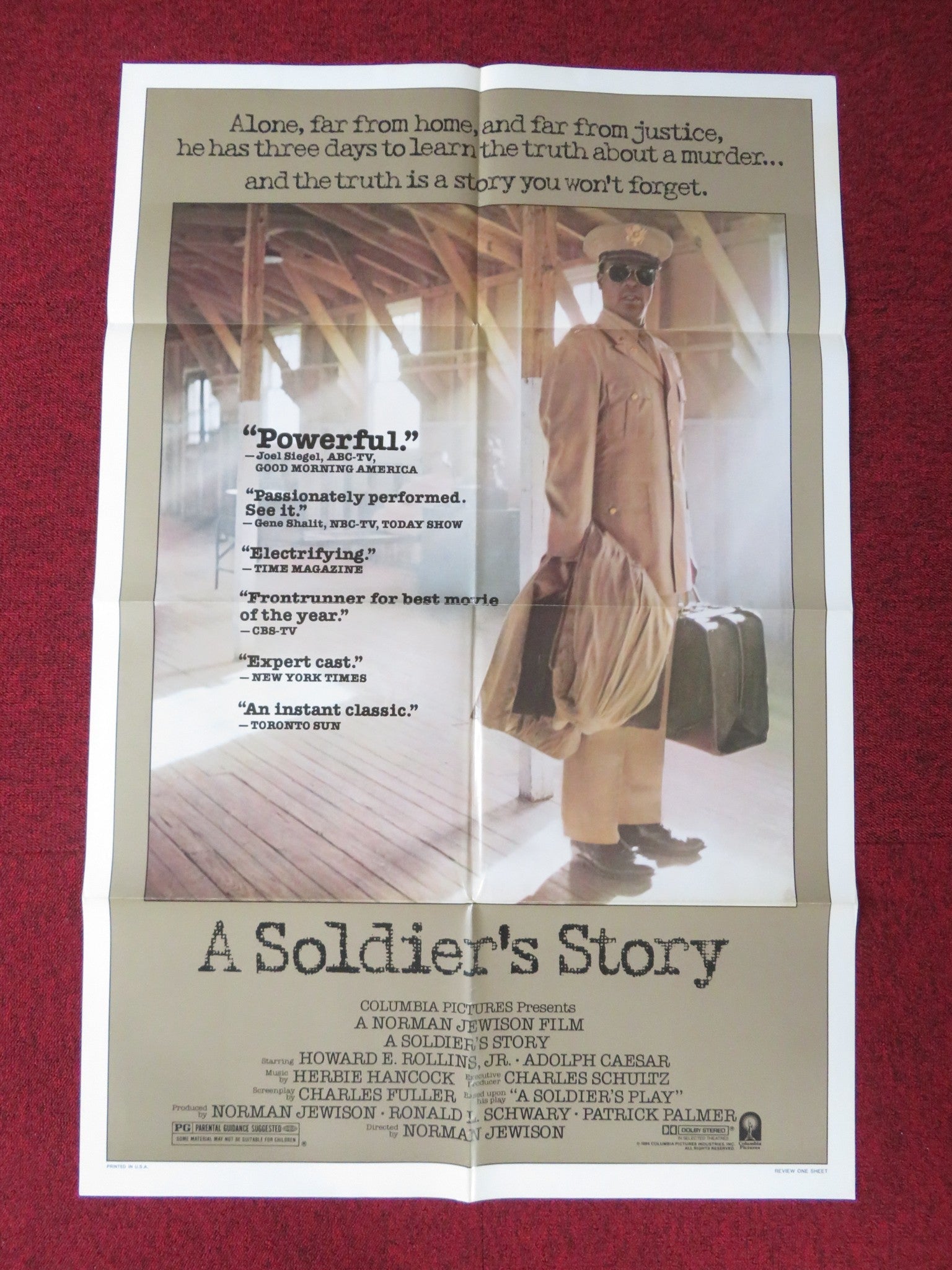 A SOLDIER'S STORY FOLDED US ONE SHEET POSTER HOWARD E. ROLLINS JR. CAESAR 1984 - Rendezvous Cinema