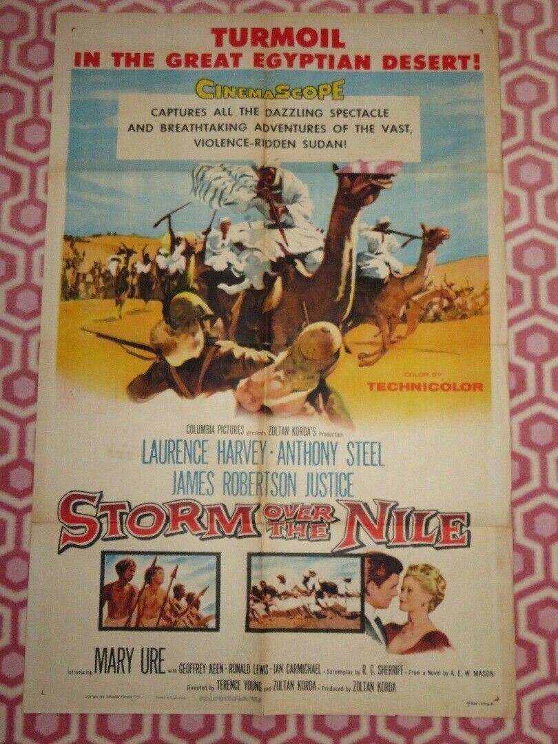 A STORM OVER THE NILE FOLDED US ONE SHEET POSTER L HARVEY A STEEL 1956 - Rendezvous Cinema