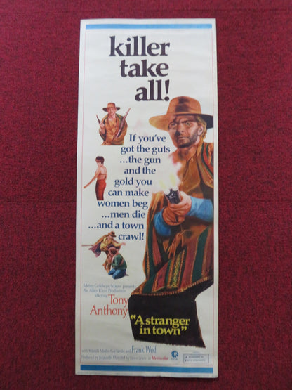 A STRANGER IN TOWN US INSERT (14"x 36") POSTER TONY ANTHONY YOLANDA MODIO 1968 - Rendezvous Cinema