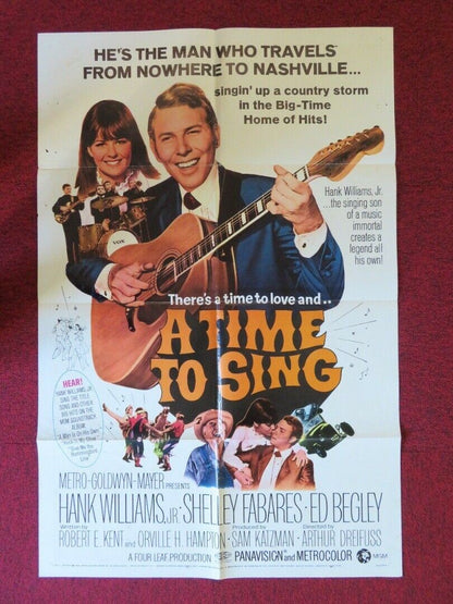 A TIME TO SING FOLDED US ONE SHEET POSTER HANK WILLIAMS 1968 - Rendezvous Cinema