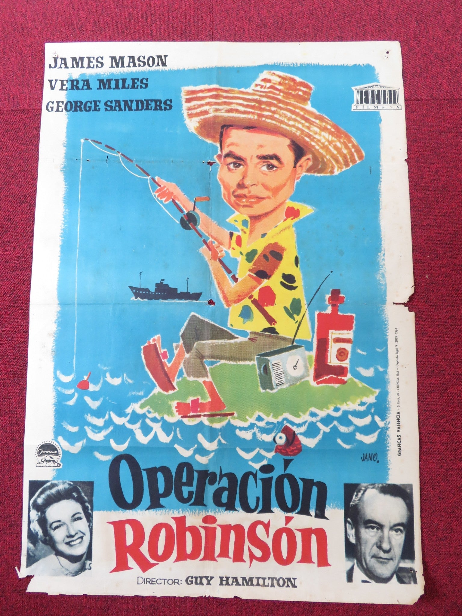 A TOUCH OF LARCENY SPANISH POSTER JAMES MASON VERA MILES 1961 - Rendezvous Cinema