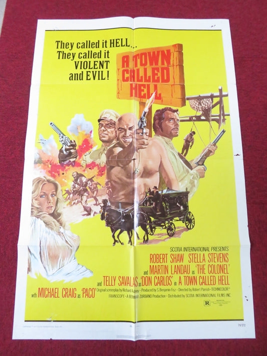 A TOWN CALLED HELL FOLDED US ONE SHEET POSTER TELLY SAVALAS ROBERT SHAW 1971 - Rendezvous Cinema