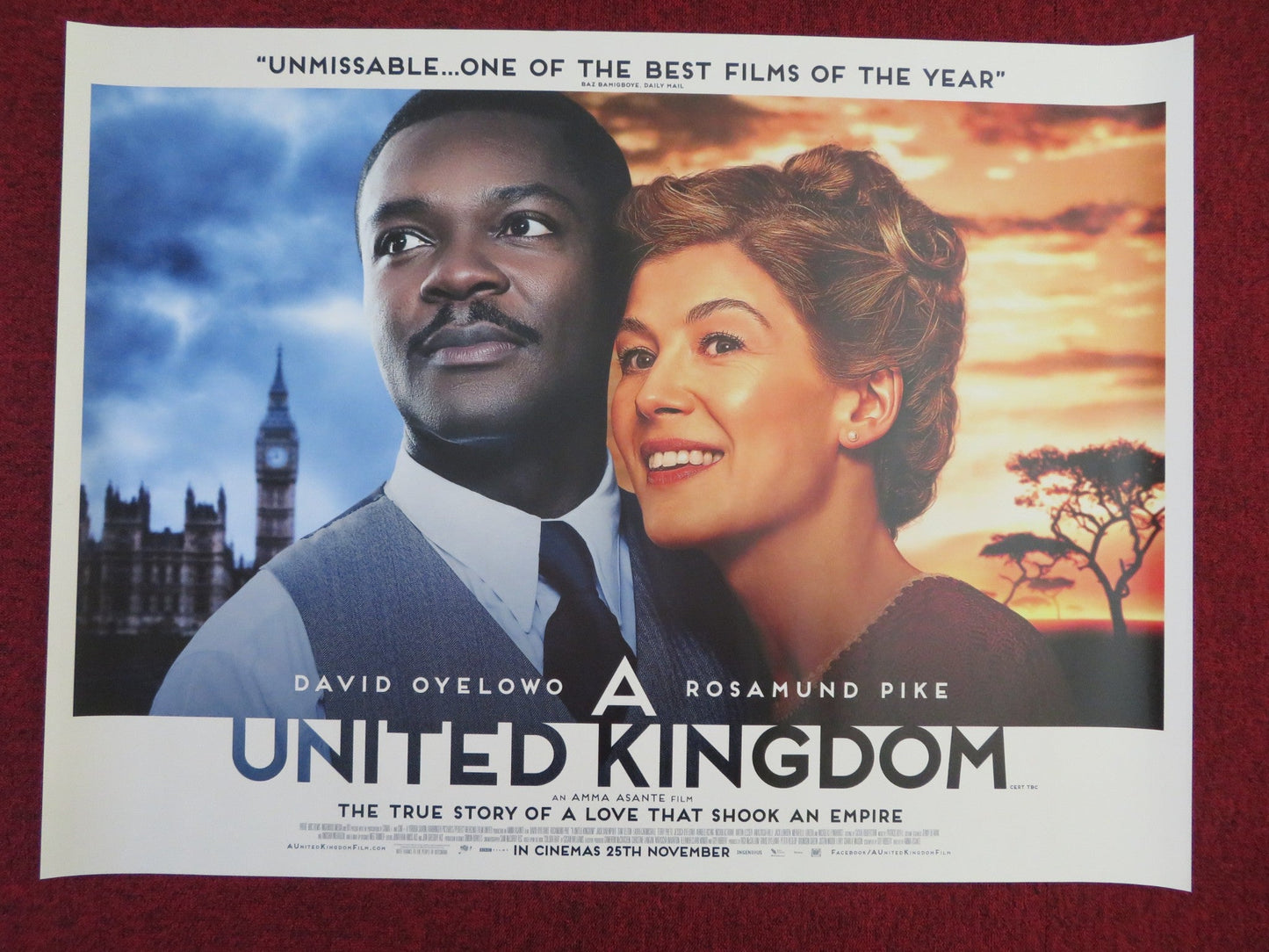 A UNITED KINGDOM UK QUAD (30"x 40") ROLLED POSTER D. OYELOWO ROSAMUND PIKE 2016 - Rendezvous Cinema