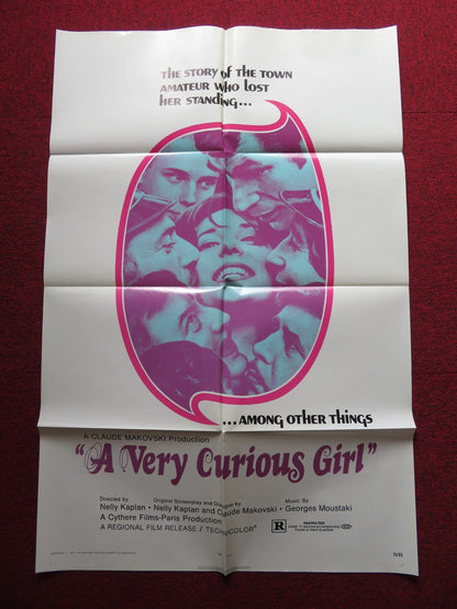 A VERY CURIOUS GIRL FOLDED US ONE SHEET POSTER BERNADETTE LAFONT G. GERET 1971 - Rendezvous Cinema