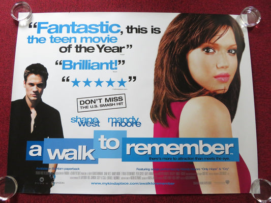 A WALK TO REMEMBER UK QUAD (30"x 40") ROLLED POSTER MANDY MOORE SHANE WEST 2002 - Rendezvous Cinema