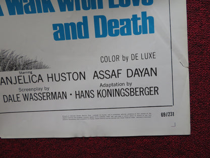 A WALK WITH LOVE AND DEATH FOLDED US ONE SHEET POSTER ANJELICA HUSTON 1969 - Rendezvous Cinema