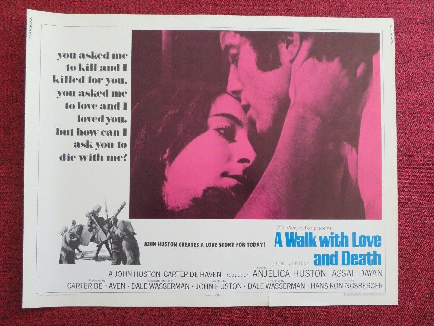 A WALK WITH LOVE AND DEATH US HALF SHEET (22"x 28") POSTER ANJELICA HUSTON '69 - Rendezvous Cinema