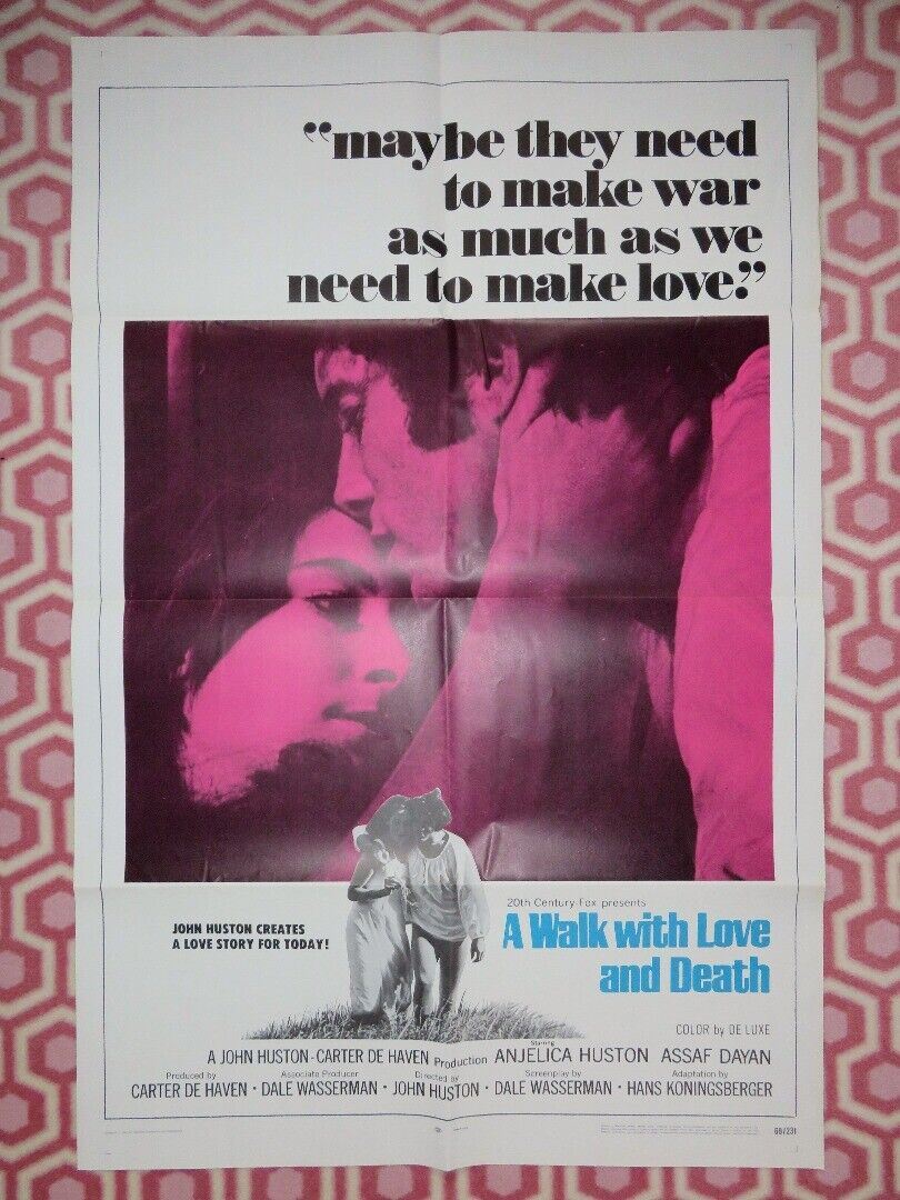 A WALK WITH LOVE & DEATH US ONE SHEET POSTER ANJELICA HUSTON 1969 - Rendezvous Cinema