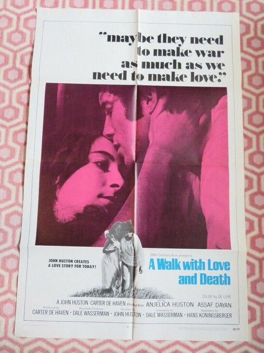 A WALK WITH LOVE & DEATH US ONE SHEET POSTER ASSAF DAYAN ANJELICA HUSTON 1969 - Rendezvous Cinema