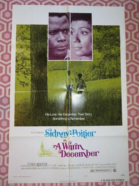 A WARM DECEMBER STYLE B US ONE SHEET POSTER SIDNEY POITTIER 1973 - Rendezvous Cinema