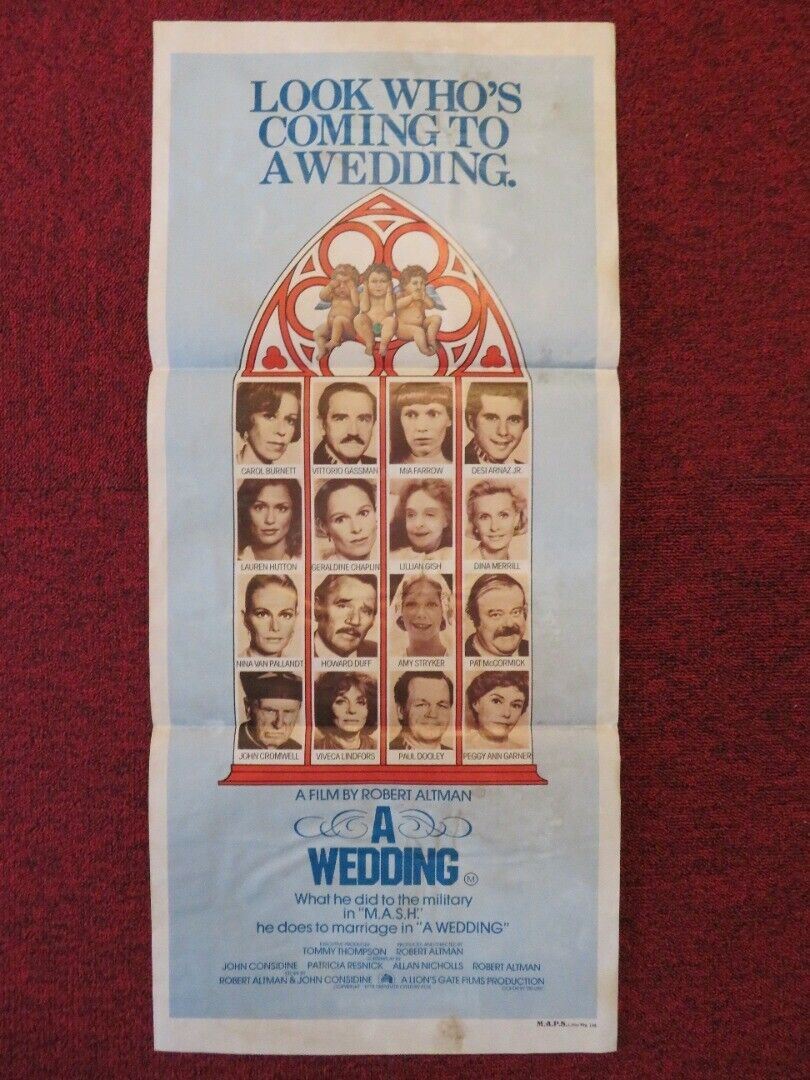 A WEDDING FOLDED AUSTRALIAN DAYBILL POSTER Carol Burnett Mia Farrow 1978 - Rendezvous Cinema