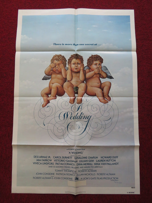 A WEDDING FOLDED US ONE SHEET POSTER DESI ARNAZ JR. CAROL BURNETT 1978 - Rendezvous Cinema