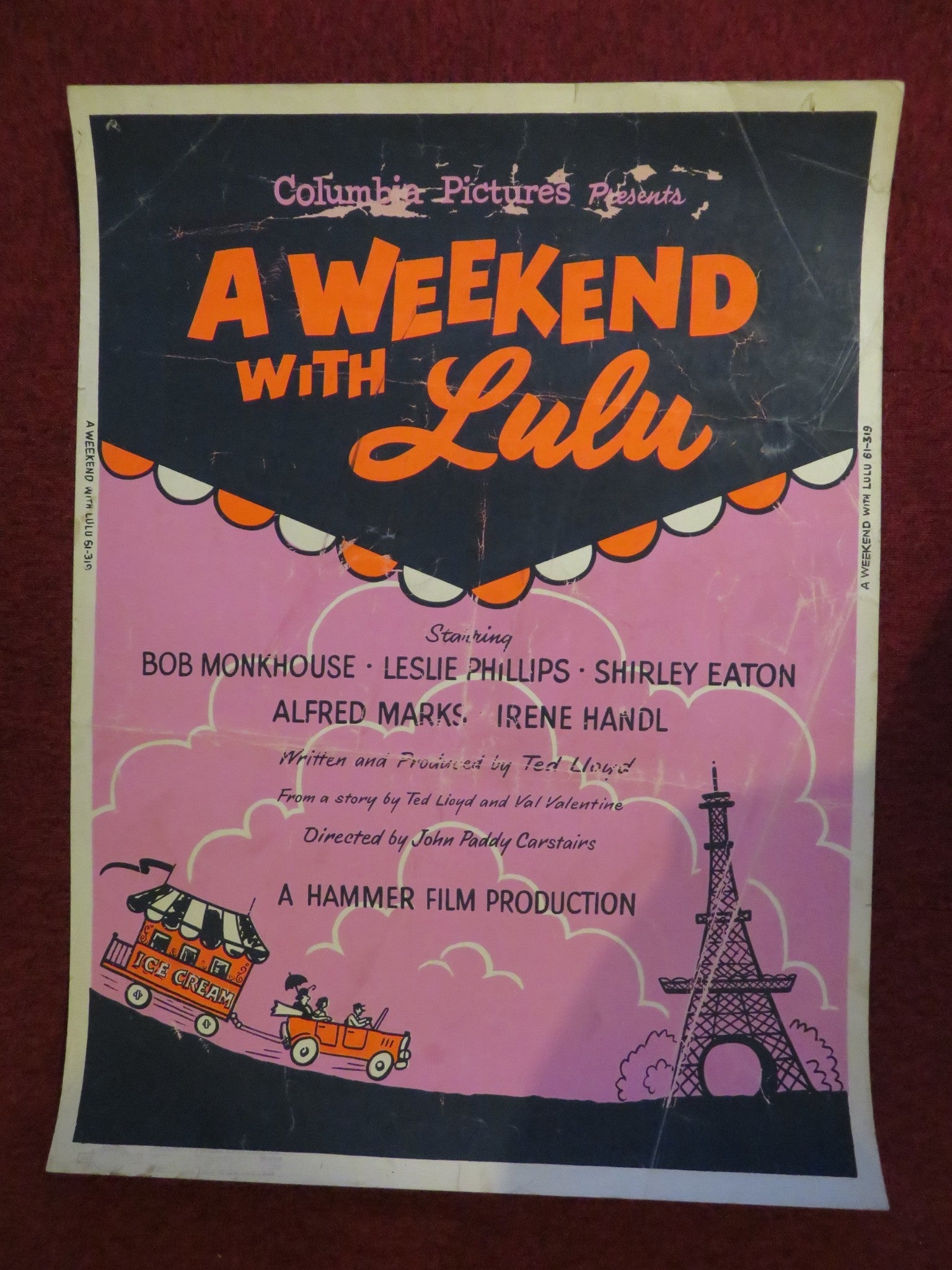 A WEEKEND WITH LULU US 30 X 40 ROLLED POSTER BOB MONKHOUSE LESLIE PHILIPS 1961 - Rendezvous Cinema