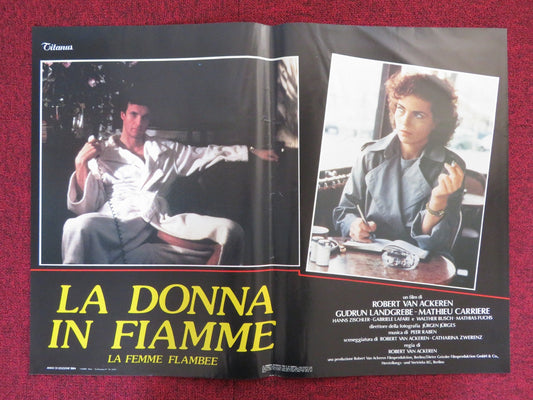 A WOMAN IN FLAMES - A ITALIAN FOTOBUSTA POSTER GUDRUN LANDGREBE CARRIERE 1984 - Rendezvous Cinema