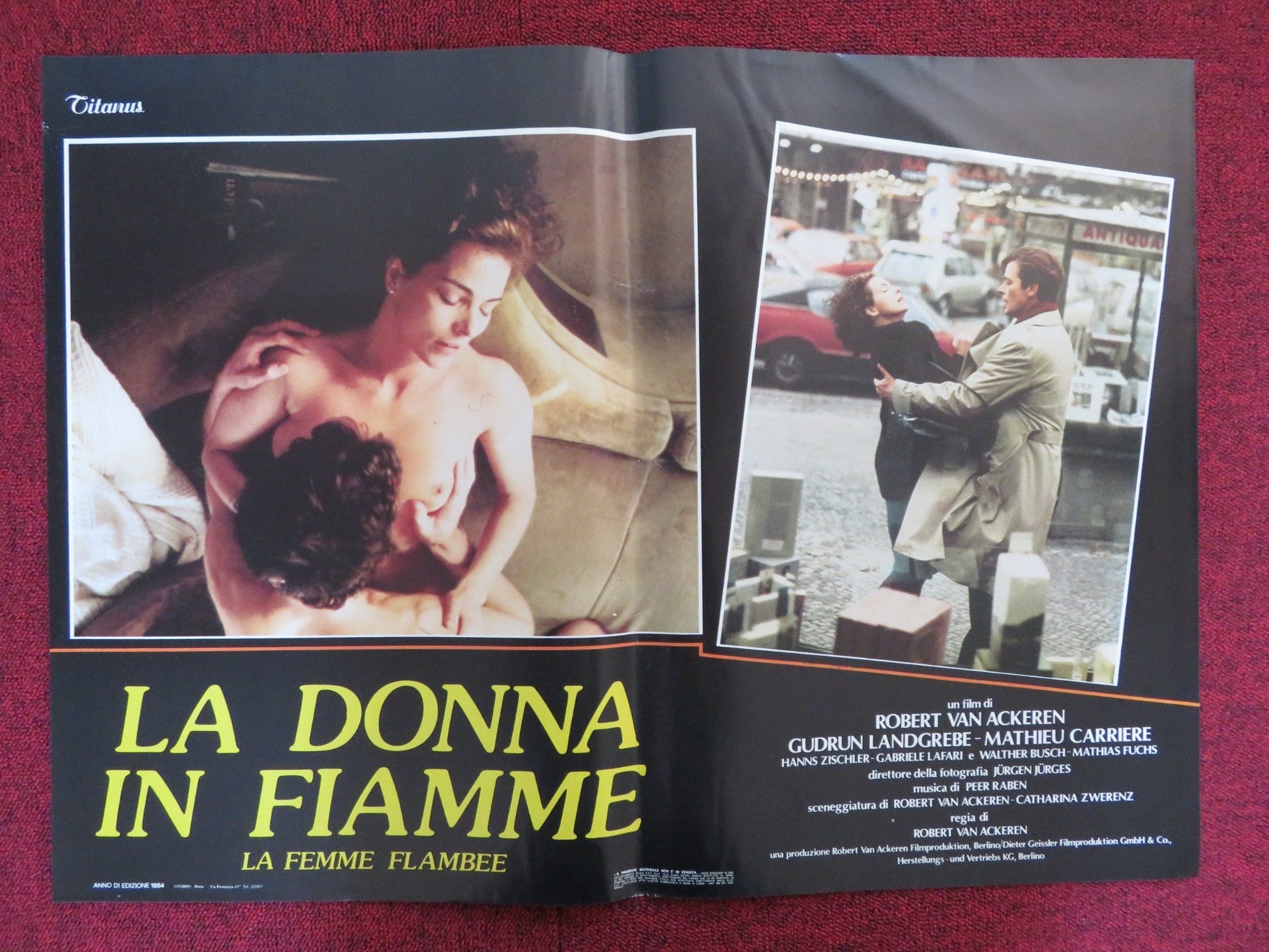 A WOMAN IN FLAMES - B ITALIAN FOTOBUSTA POSTER GUDRUN LANDGREBE CARRIERE 1984 - Rendezvous Cinema