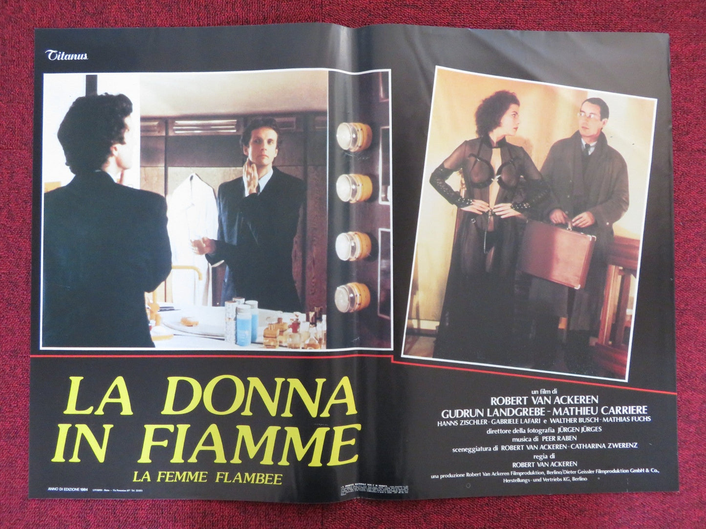 A WOMAN IN FLAMES - D ITALIAN FOTOBUSTA POSTER GUDRUN LANDGREBE CARRIERE 1984 - Rendezvous Cinema