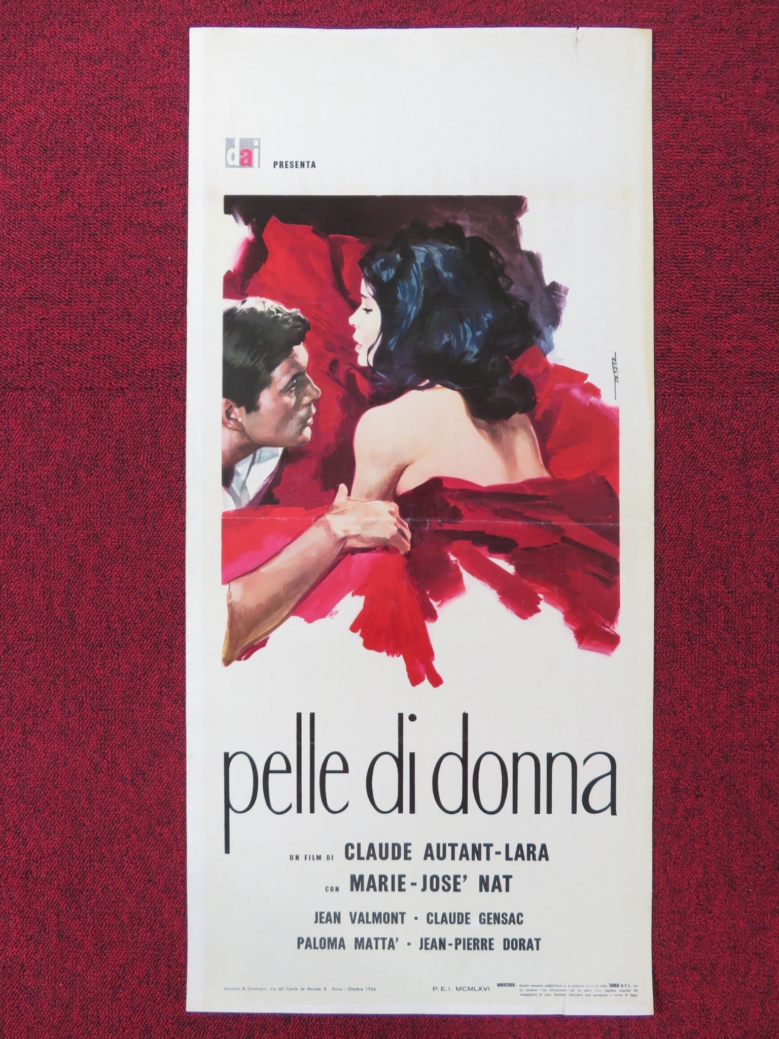 A WOMAN IN WHITE ITALIAN LOCANDINA POSTER MARIE - JOSE NAT JEAN VALMONT 1966 - Rendezvous Cinema