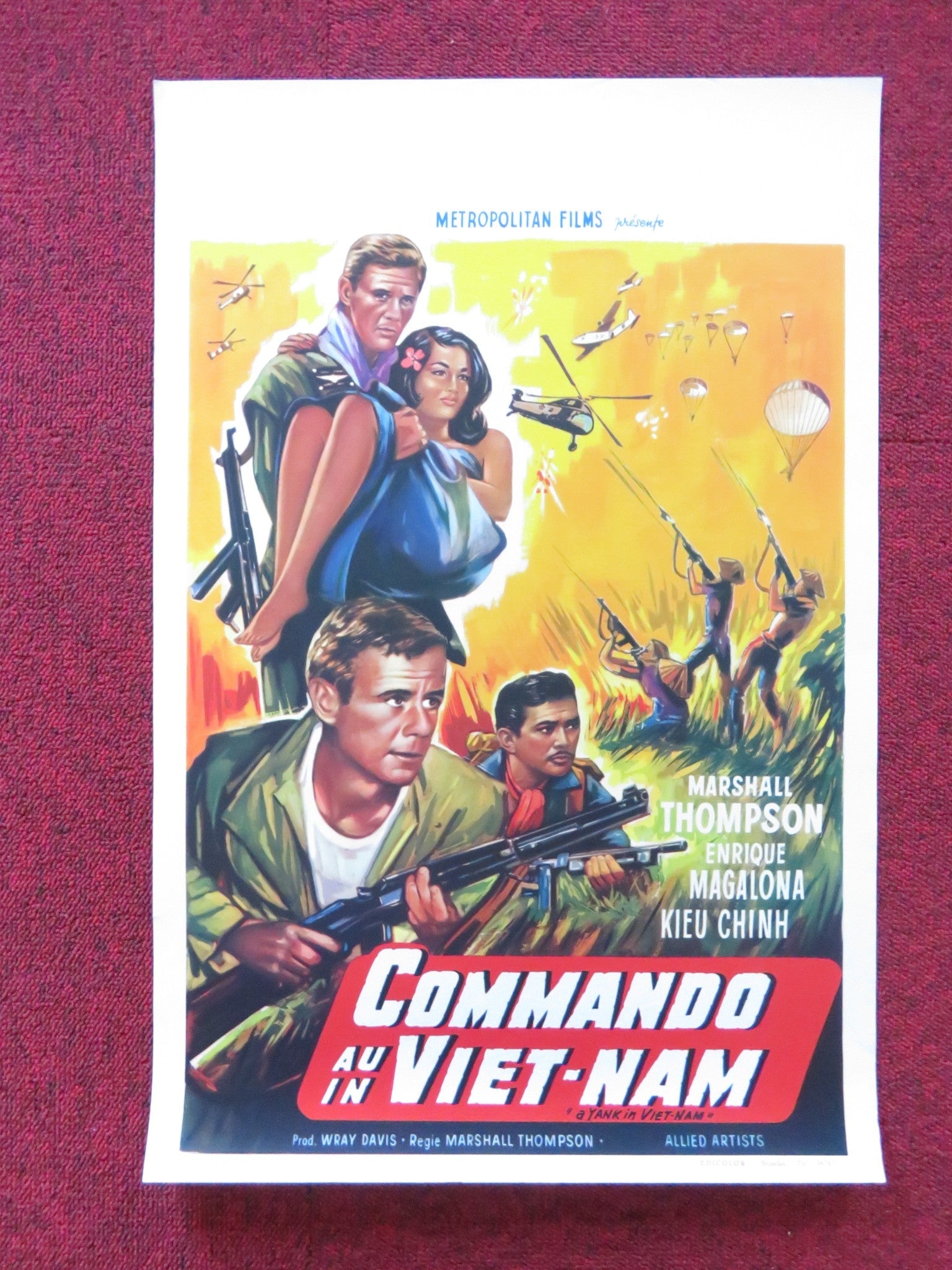 A YANK IN VIET - NAM BELGIUM (14.5"x 21.5") POSTER MARSHALL THOMPSON 1964 - Rendezvous Cinema