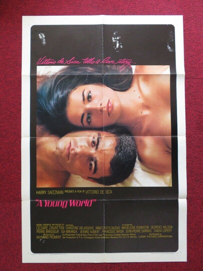 A YOUNG WORLD FOLDED US ONE SHEET POSTER CHRISTINE DELAROCHE 1966 - Rendezvous Cinema