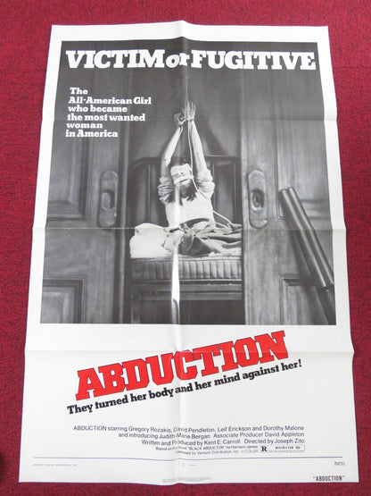 ABDUCTION FOLDED US ONE SHEET POSTER GREGORY ROZAKIS DAVID PENDLETON 1975 - Rendezvous Cinema