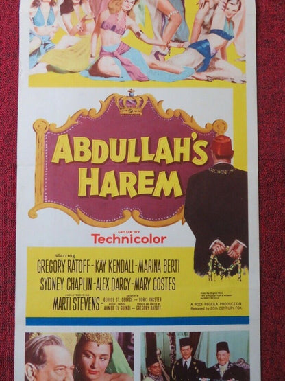 ABDULLAH'S HAREM US INSERT (14"x 36") POSTER GREGORY RATOFF KAY KENDALL 1956 - Rendezvous Cinema