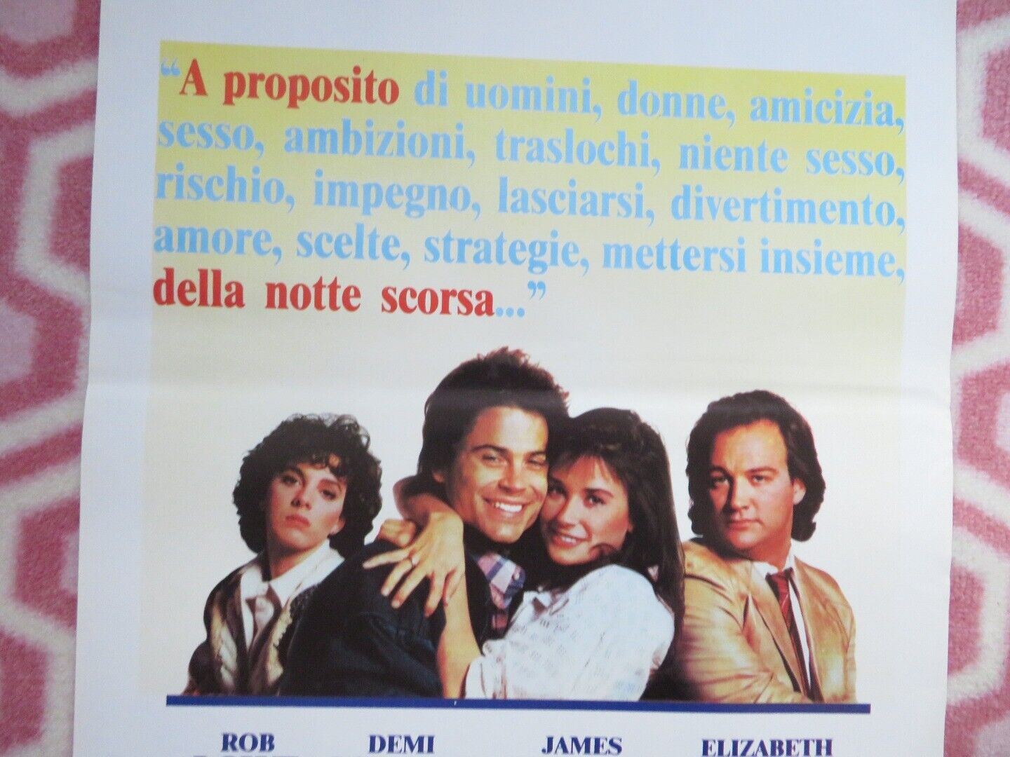 ABOUT LAST NIGHT... ITALIAN LOCANDINA (27.5"x13") POSTER ROB LOWE DEMI MOORE '86 - Rendezvous Cinema