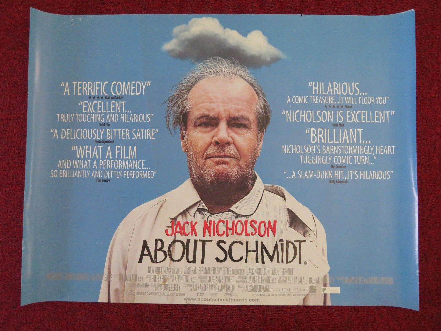 ABOUT SCHMIDT UK QUAD (30"x 40") ROLLED POSTER JACK NICHOLSON KATHY BATES 2002 - Rendezvous Cinema