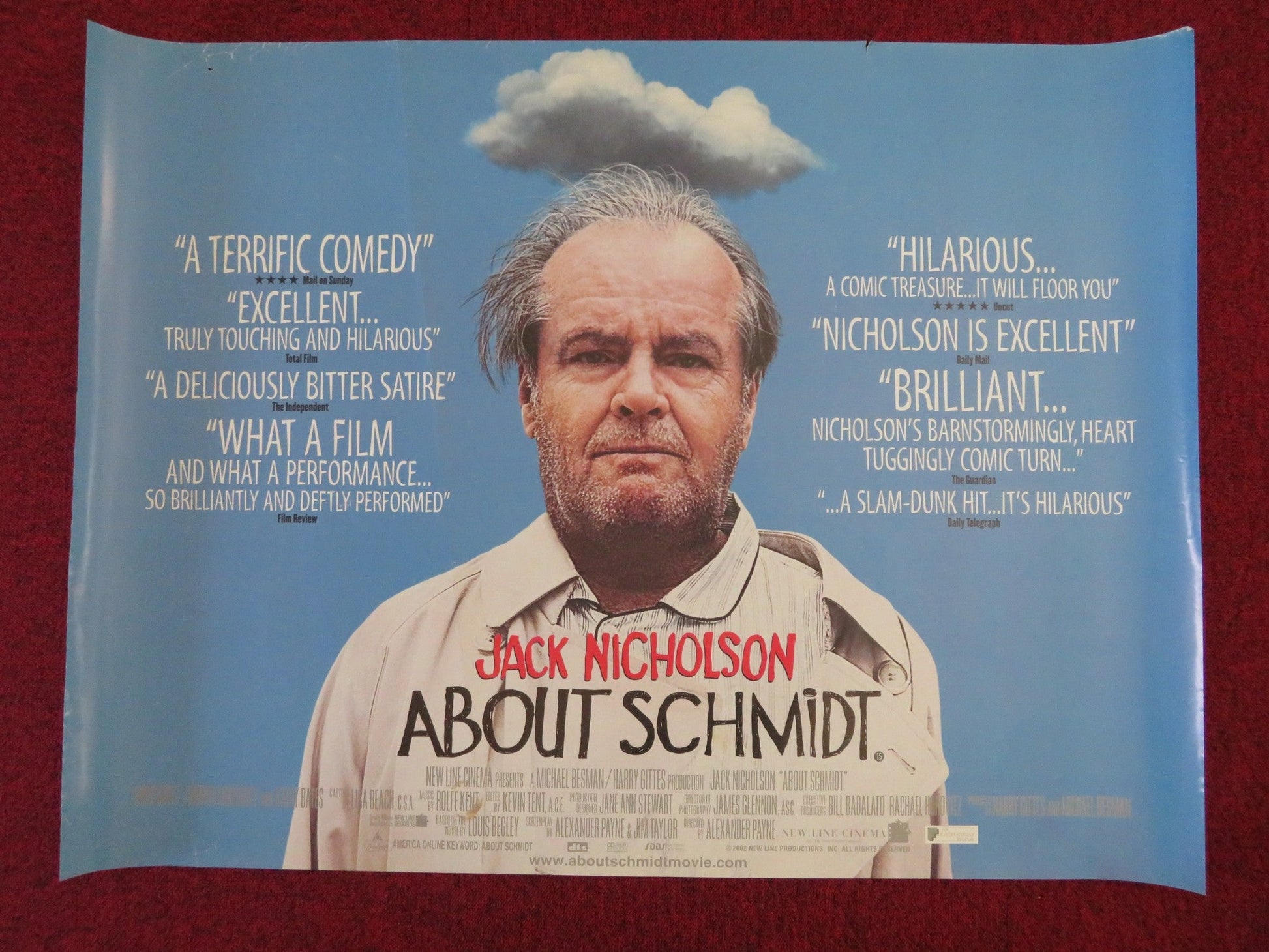 ABOUT SCHMIDT UK QUAD (30"x 40") ROLLED POSTER JACK NICHOLSON KATHY BATES 2002 - Rendezvous Cinema