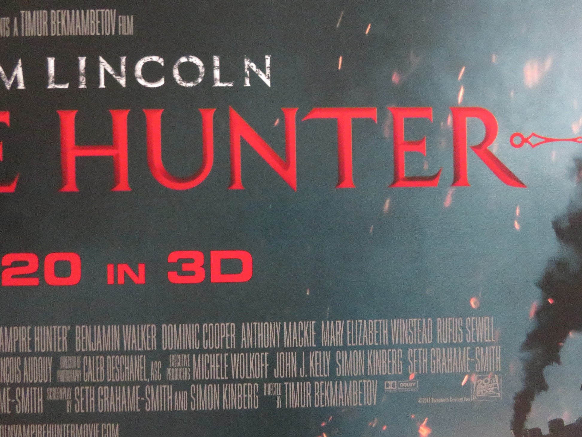 ABRAHAM LINCOLN: VAMPIRE HUNTER - B UK QUAD (30"x 40") ROLLED POSTER 2012 - Rendezvous Cinema