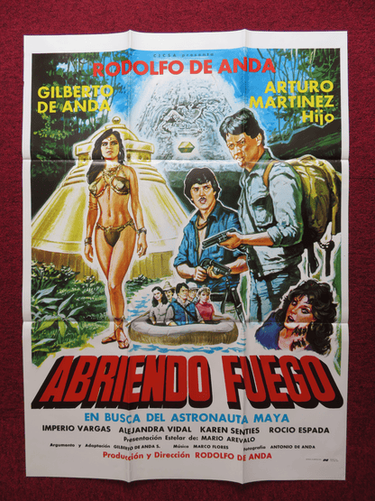 ABRIENDO FUEGO FOLDED MEXICAN POSTER REDOLFO DE ANDA GILBERTO DE ANDA 1985 - Rendezvous Cinema