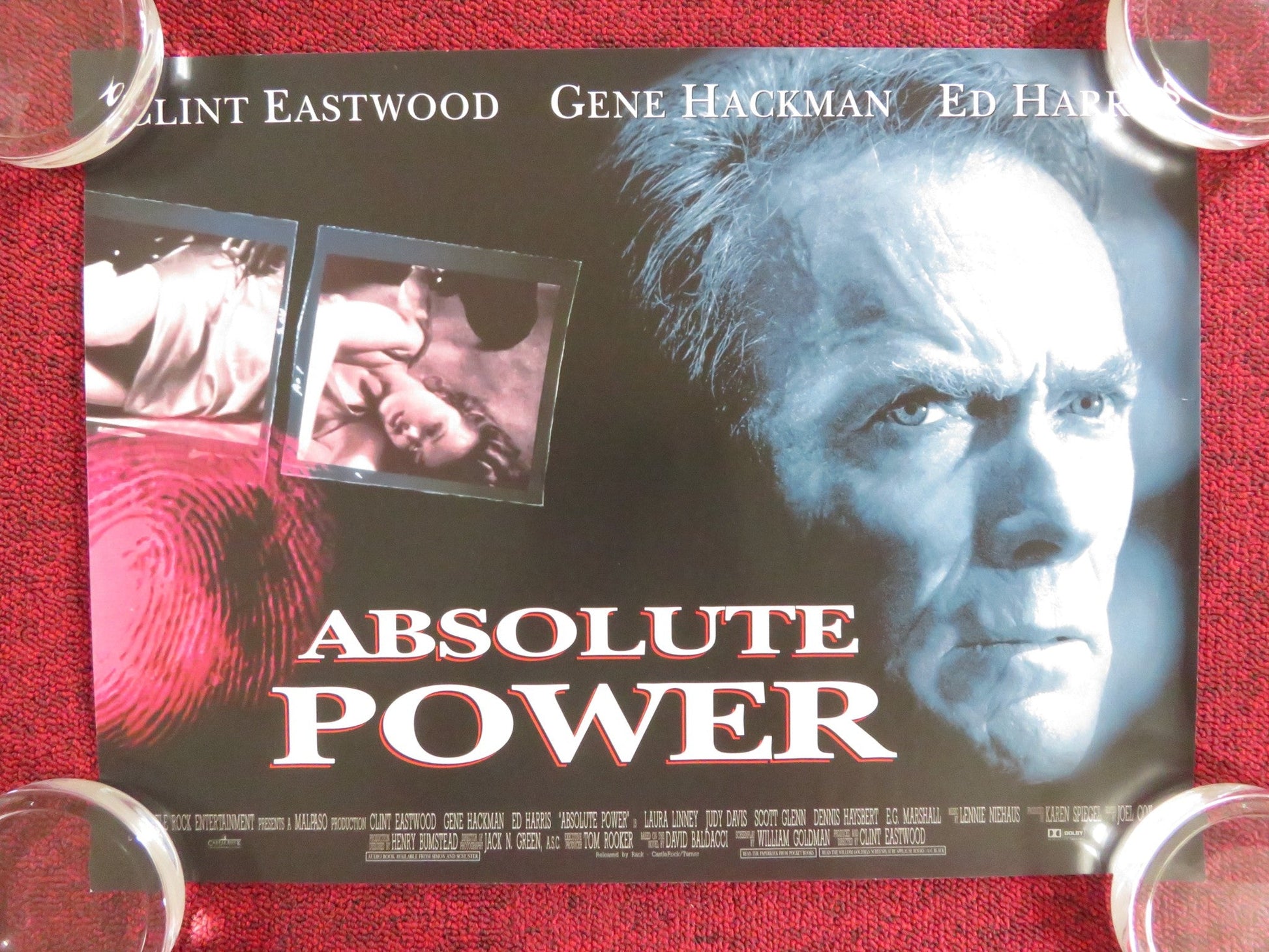 ABSOLUTE POWER UK MINI QUAD POSTER CLINT EASTWOOD GENE HACKMAN 1997 - Rendezvous Cinema