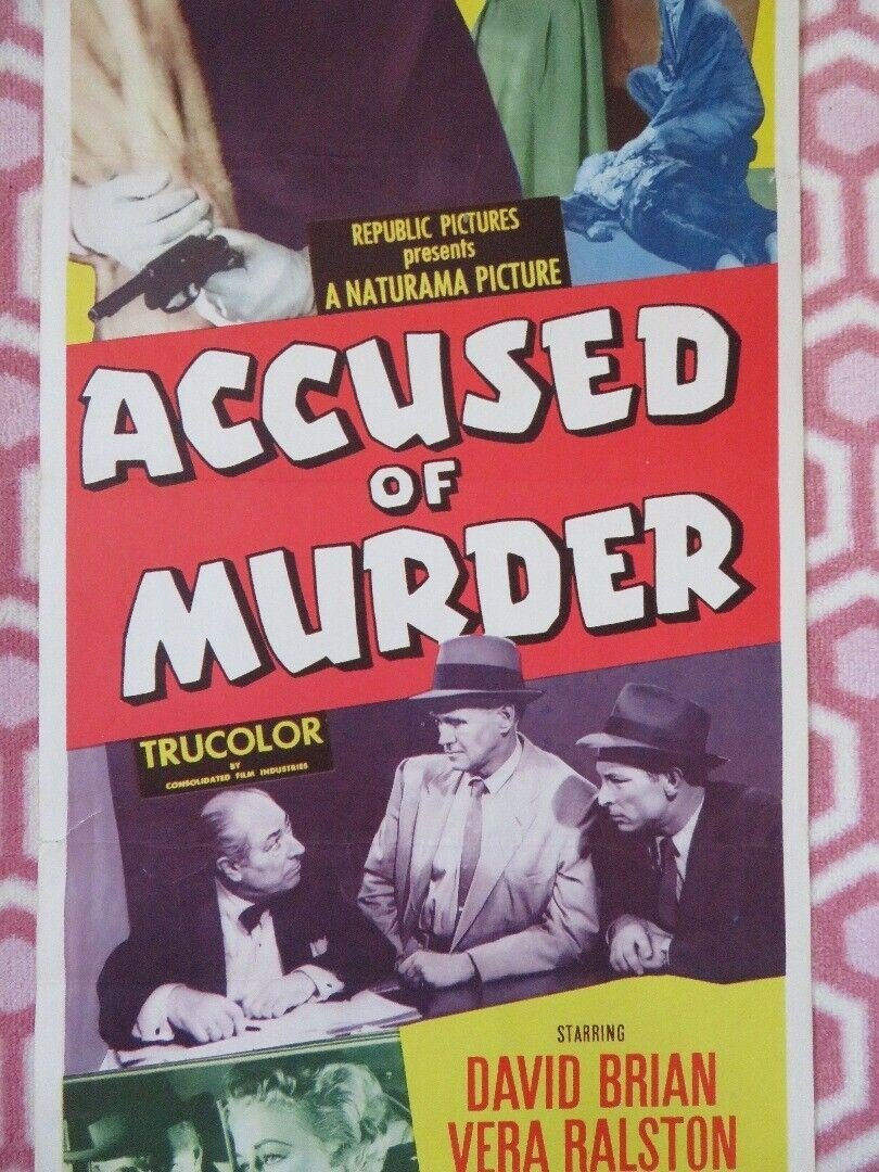 ACCUSED OF MURDER US INSERT (14"x 36") POSTER DAVID BRIAN VERA RALSTONE 1956 - Rendezvous Cinema